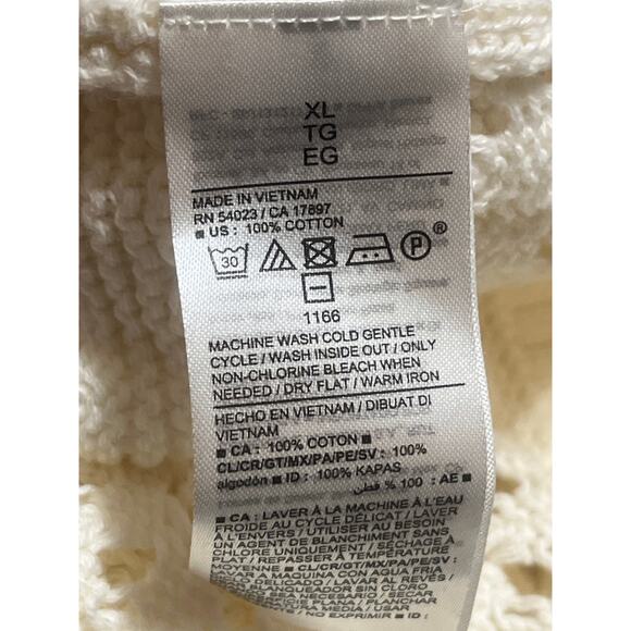 Crochet Knit Tank Top XL Beachy Boho Cottage Granny Chic Eyelet Lagenlook Layer - Picture 6 of 6